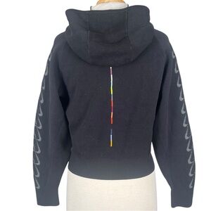 Nike Lab Full Zip Hoodie AJ6965 Women’s Small Black Sleeve Hit Rainbow Stripe